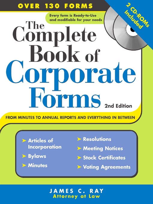 Title details for The Complete Book of Corporate Forms by James  Ray - Available